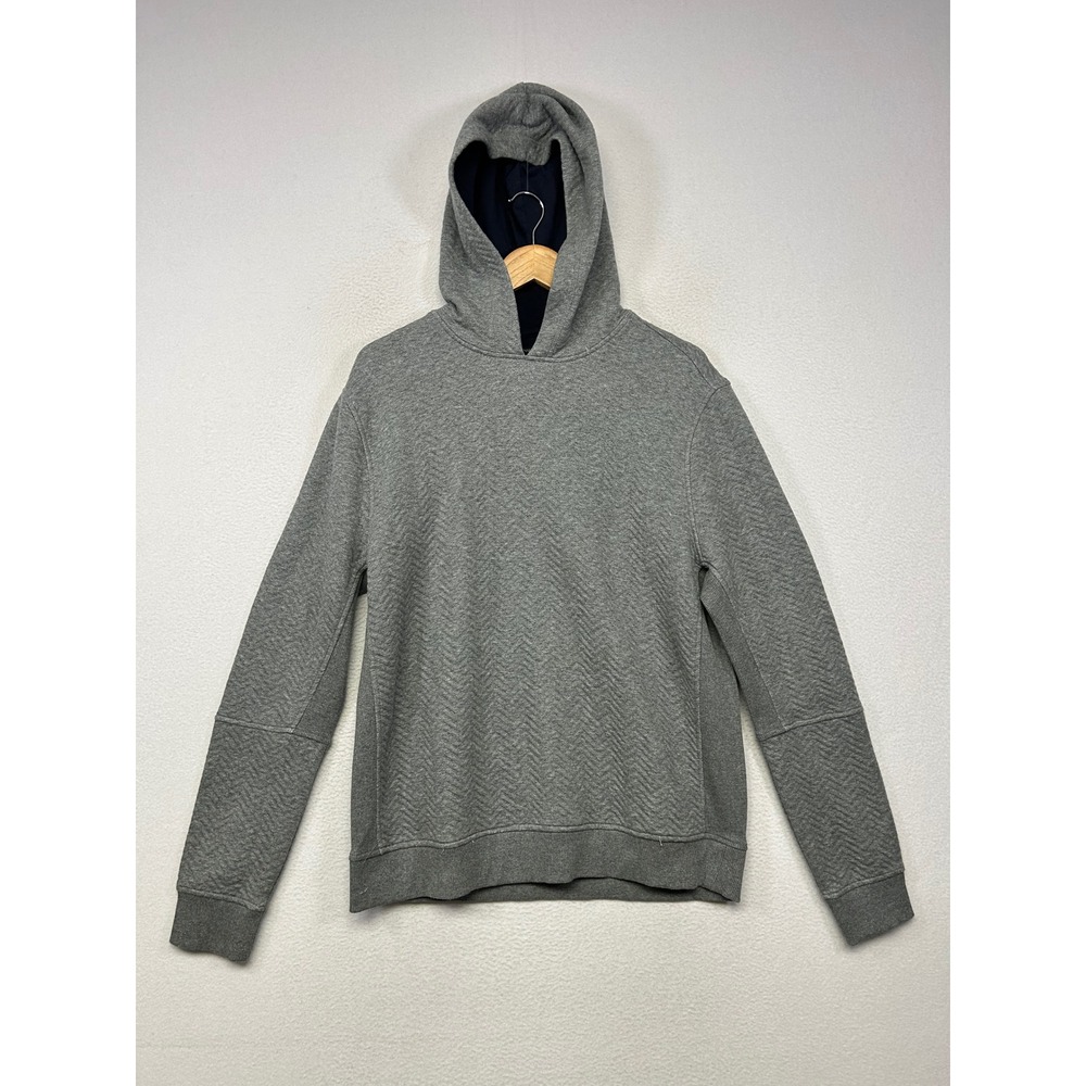 Minimalist Banana Republic Mens Large Gray Quilted Herringbone Pullover Hoodie
